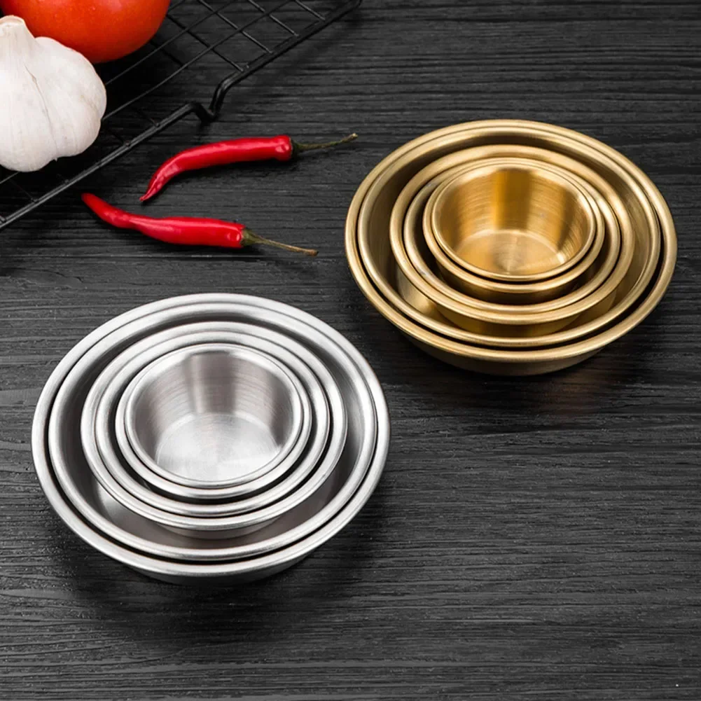 Sauce Dipping Cup - 1pc Stainless Round Steel Seasoning Dish
