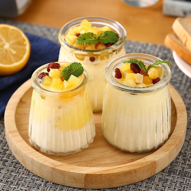 Meal Prep Chia Pudding - 5pc Yogurt Pudding Glass Jar With