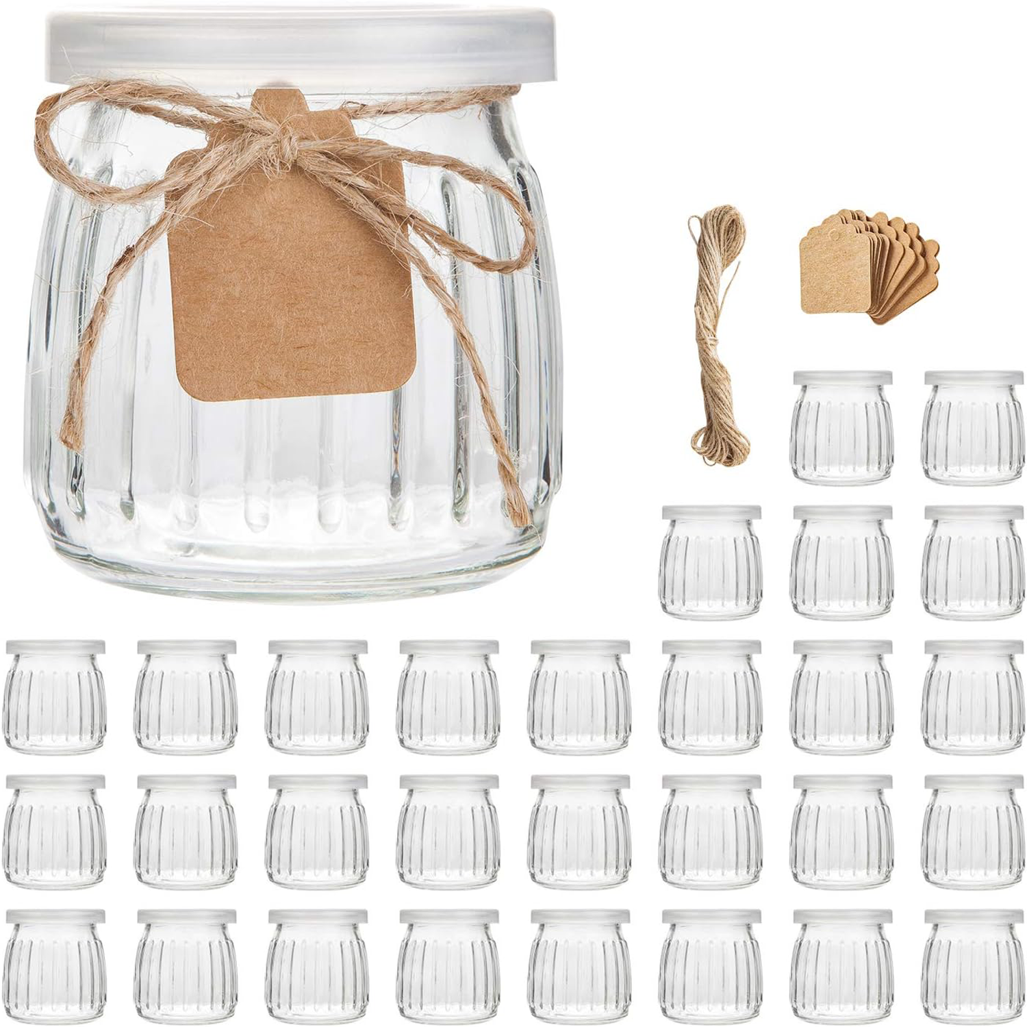 Meal Prep Chia Pudding - 4 oz Clear Yogurt Jars With