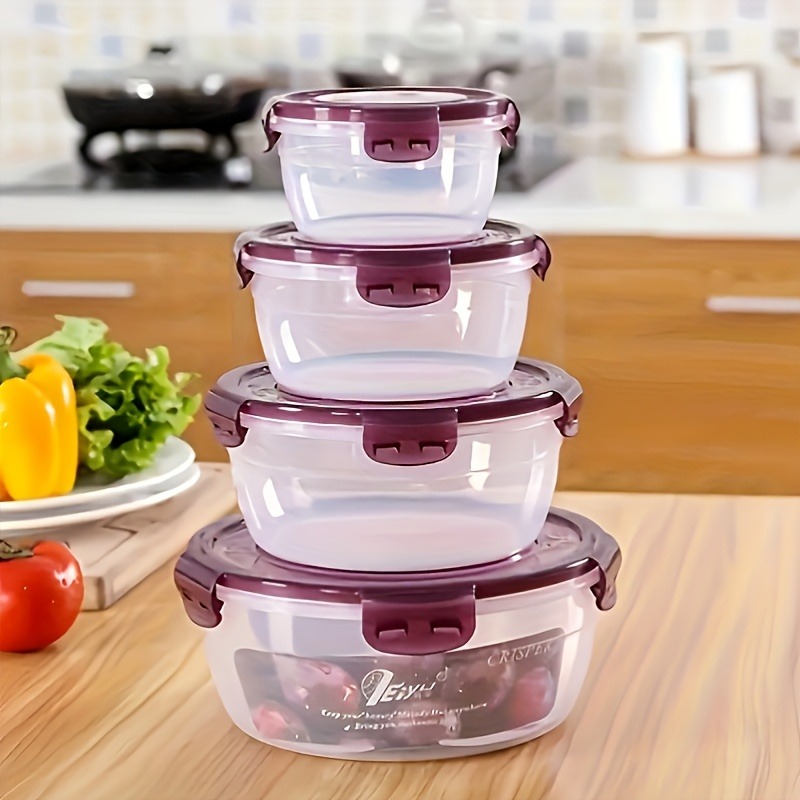 Meal Prep Ideas - Vibrant 8-Piece Food Storage Set! Microwave-Safe