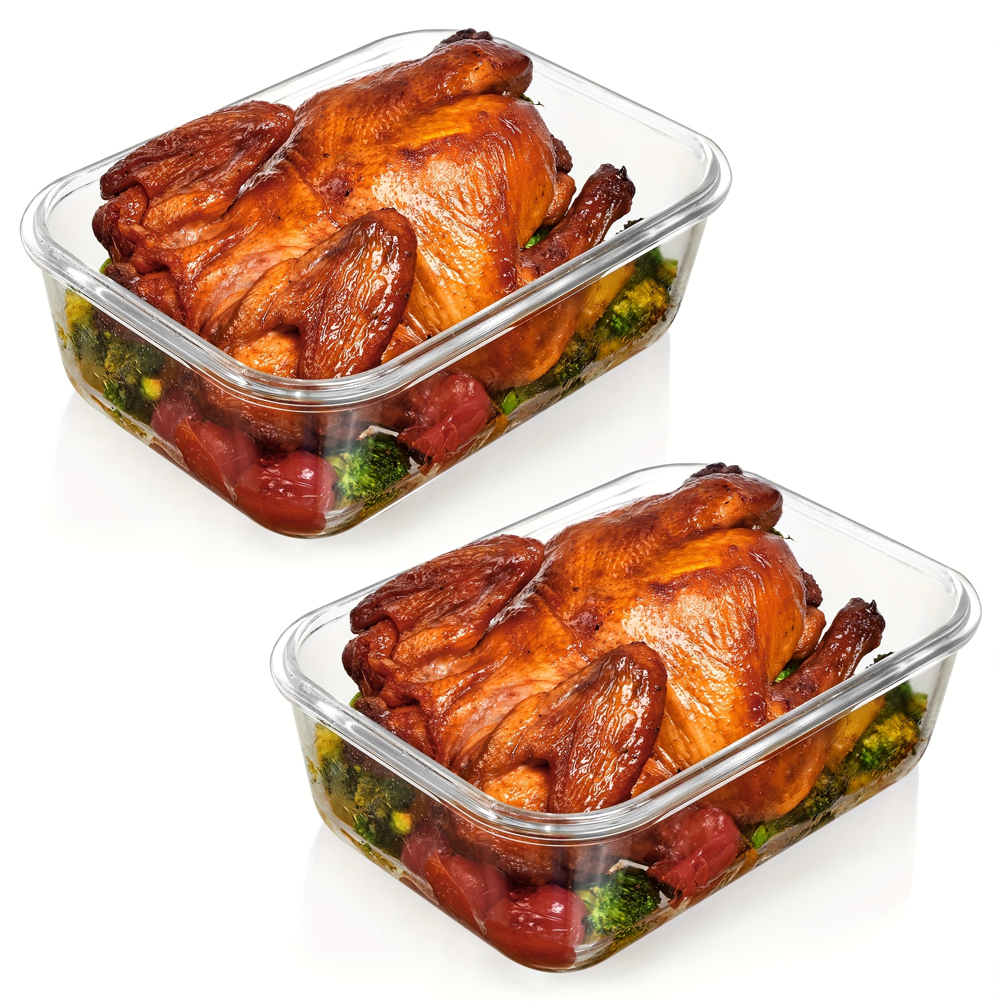 Meal Prep Quick - us2pcs/4pcs Glass Storage Containers with Lids,
