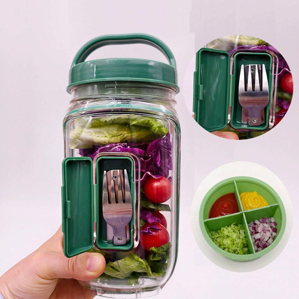 Portable Salad Container Jar w - Meal Prep Ideas ulasan dan harga