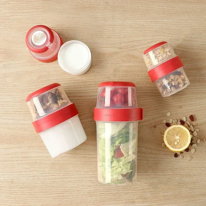 Portable Plastic Breakfast Cup - Meal Prep Oatmeal Jars ulasan dan harga