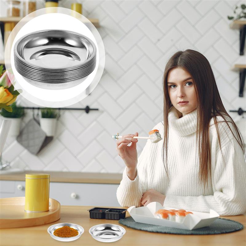 10Pcs Sauce Dish Stainless Ste - Sauce Dipping Cup ulasan dan harga
