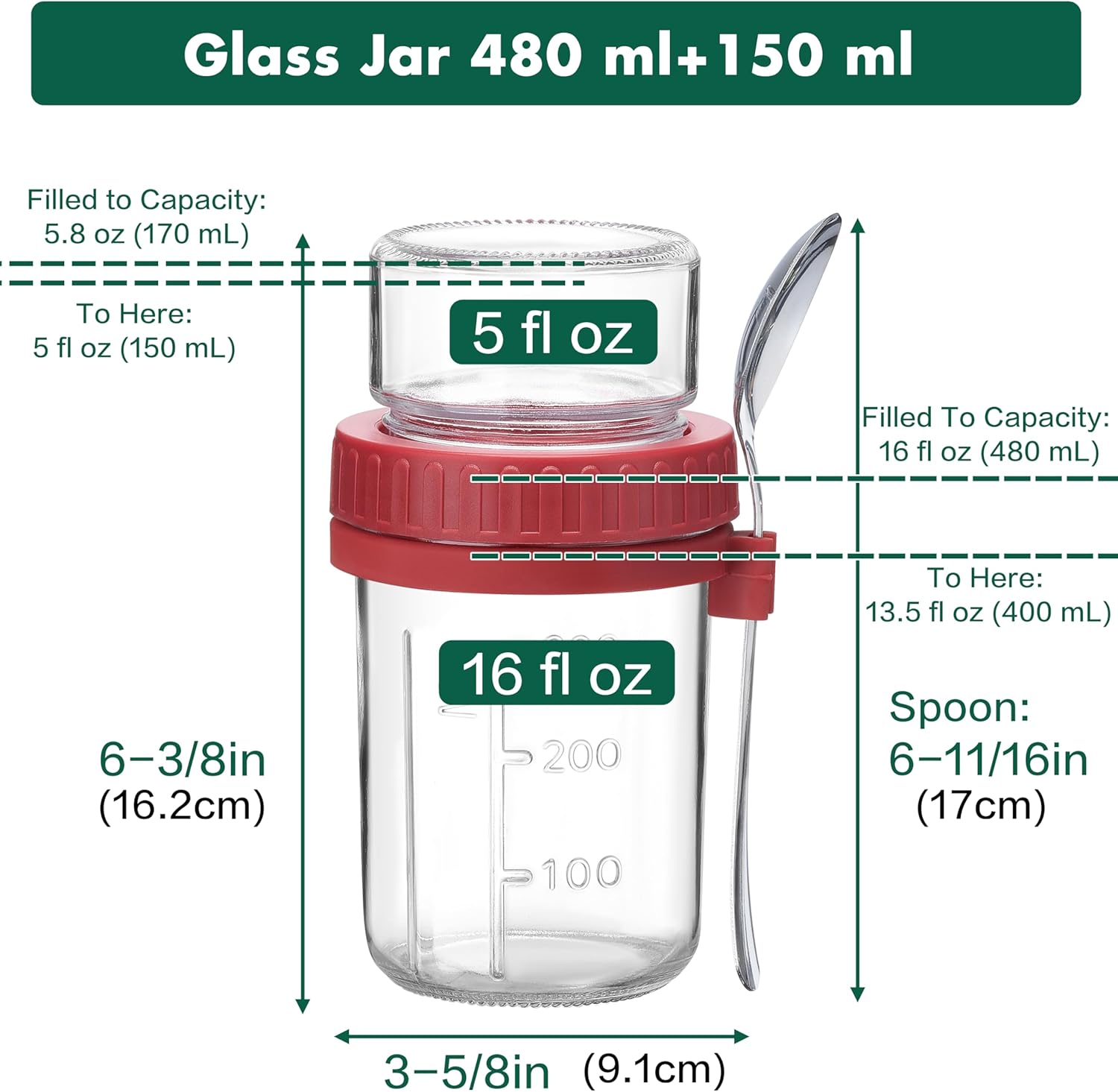 Overnight Oats Containers with - Meal Prep Yogurt Parfait ulasan dan harga