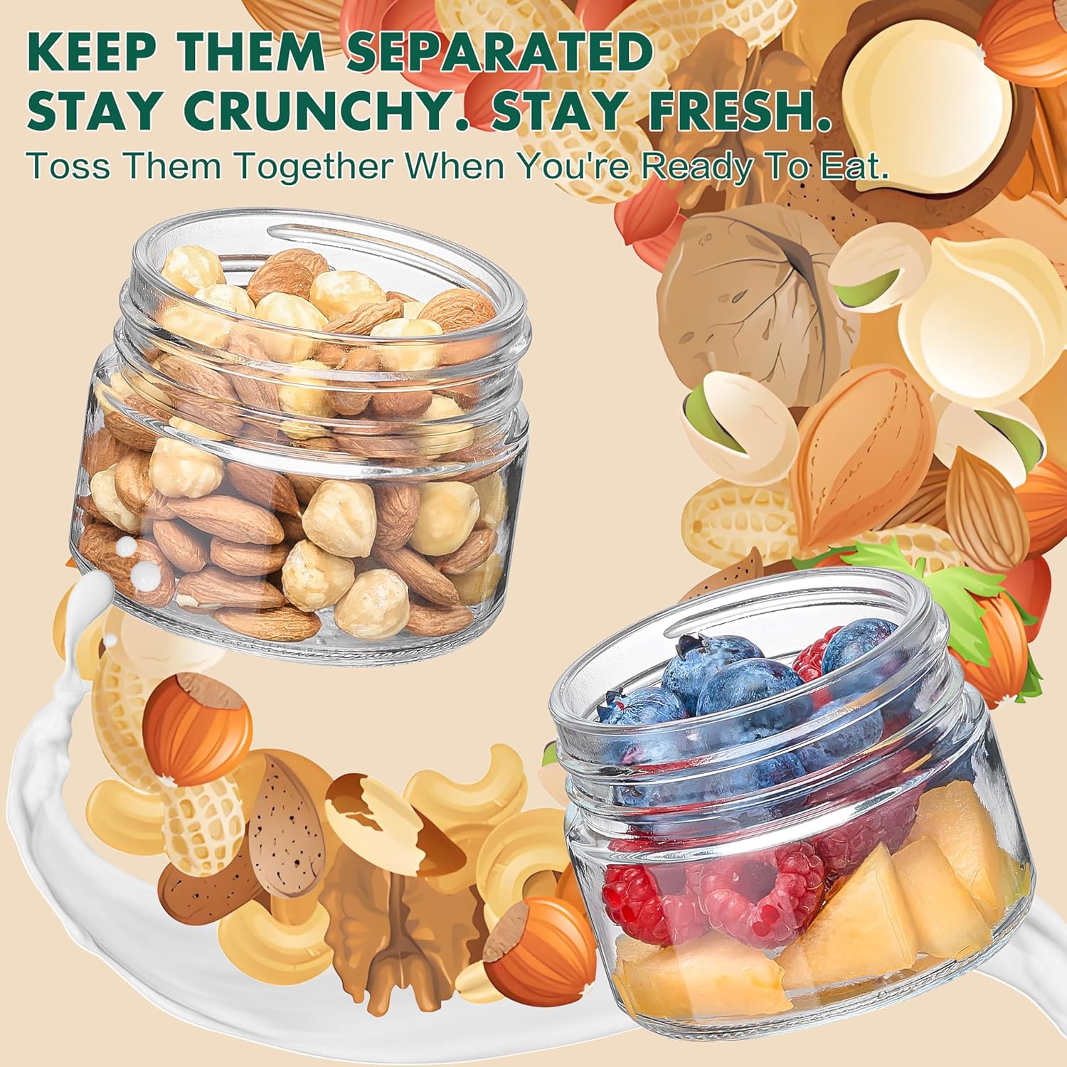 Overnight Oats Containers with - Meal Prep Yogurt Parfait ulasan dan harga
