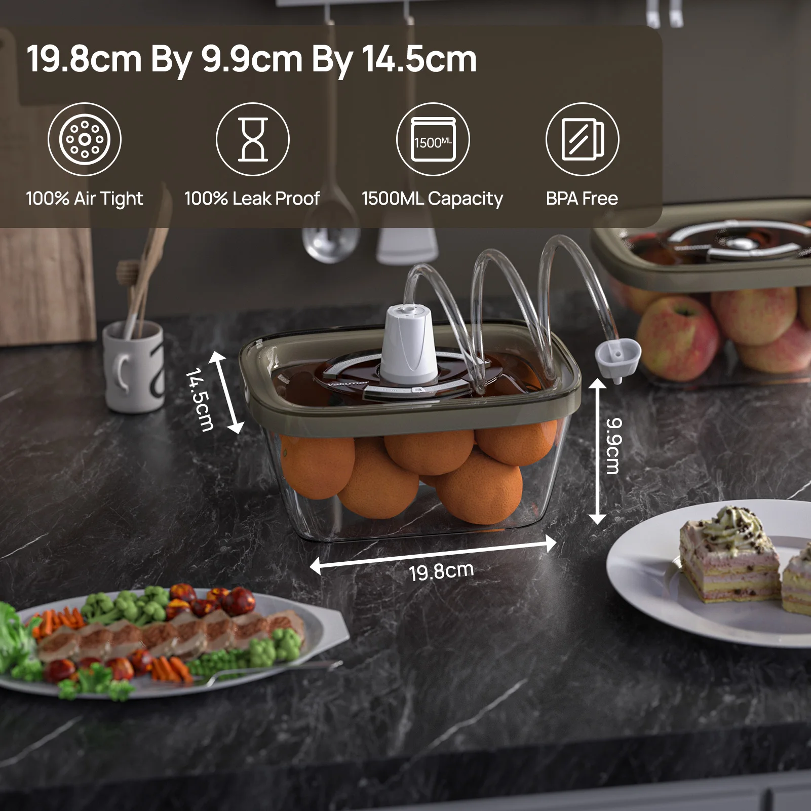 Vakumar 2PCS Glass Food Storag - Meal Prep Ideas ulasan dan harga