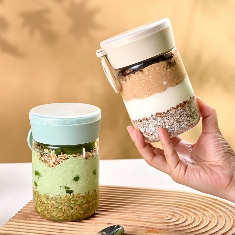 Overnight Oat Container with L - Meal Prep Oatmeal Jars ulasan dan harga