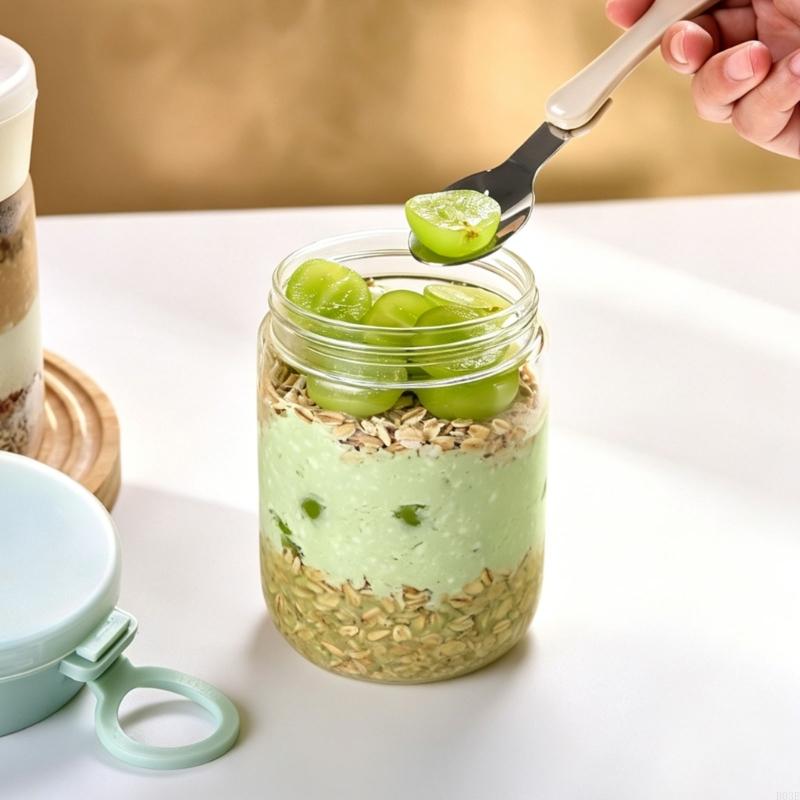 Overnight Oat Container with L - Meal Prep Oatmeal Jars ulasan dan harga