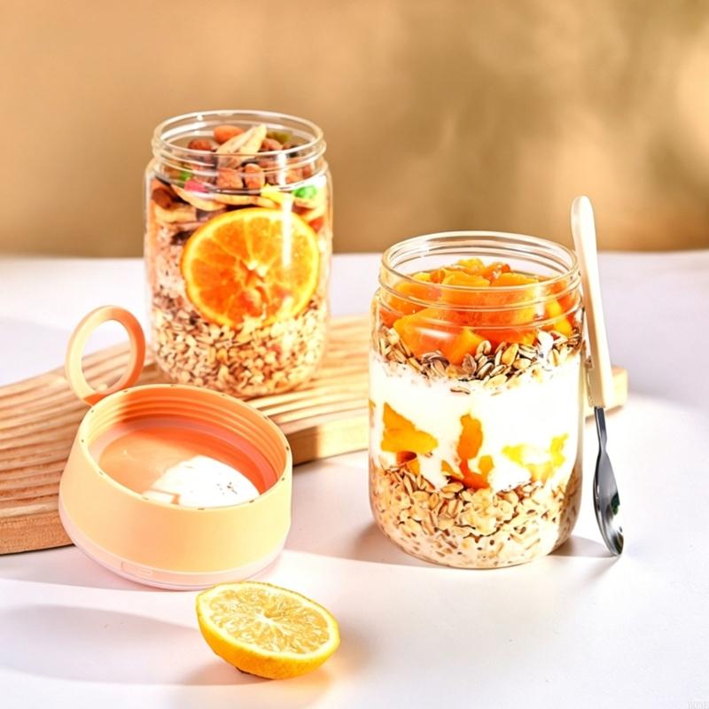 Overnight Oat Container with L - Meal Prep Oatmeal Jars ulasan dan harga