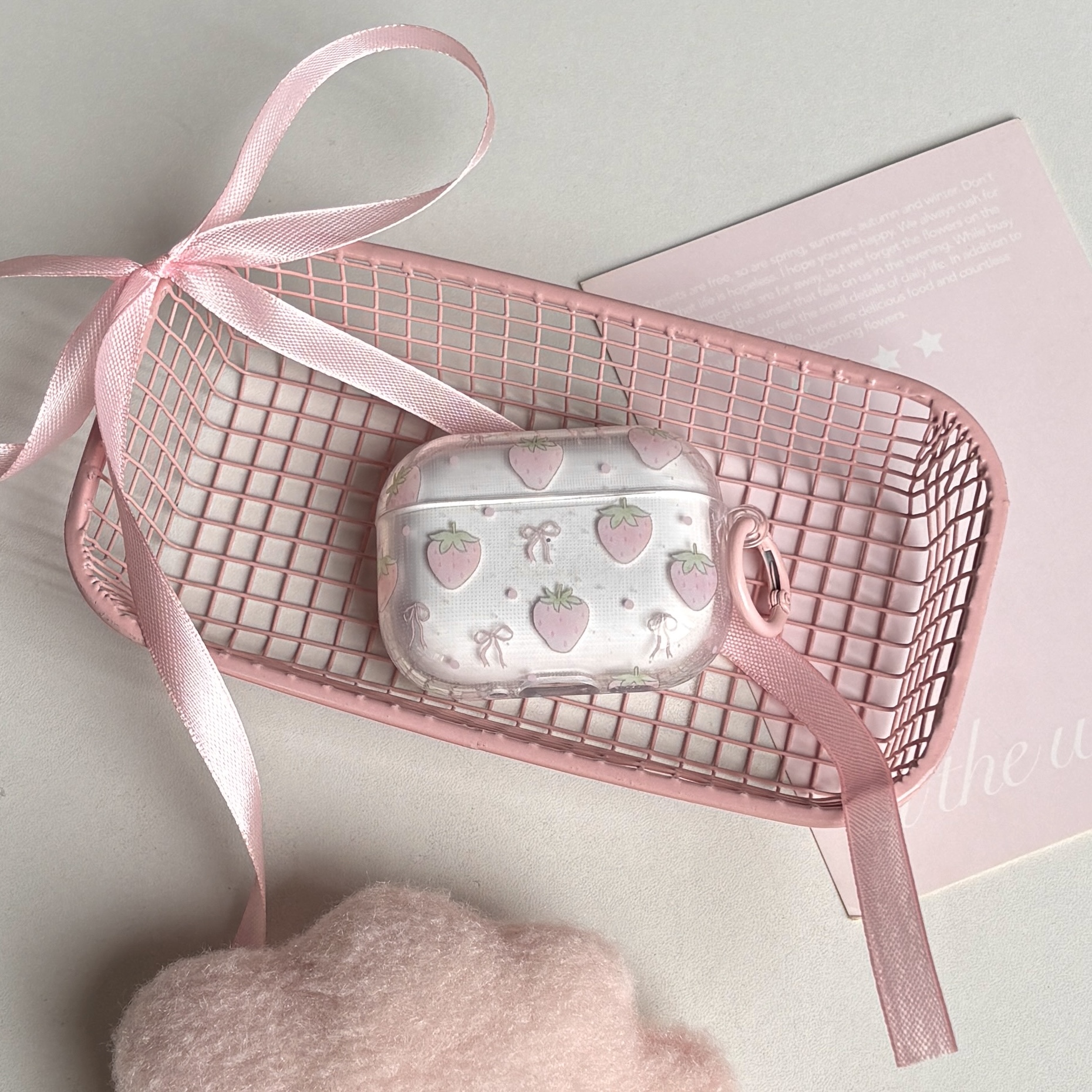 Sweet Cute Pink Strawberry Bow - Strawberry Huller ulasan dan harga