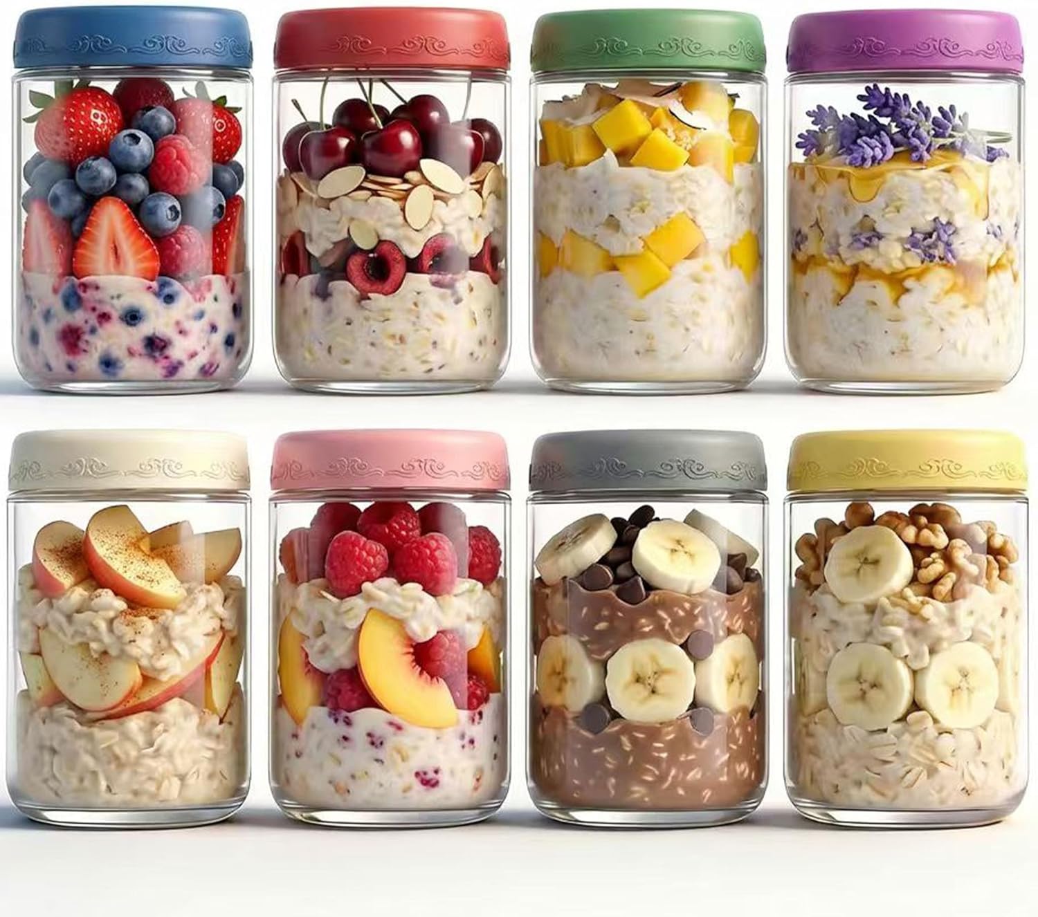 18 OZ 8Pack, Overnight Oats Ja - Meal Prep Yogurt Parfait ulasan dan harga
