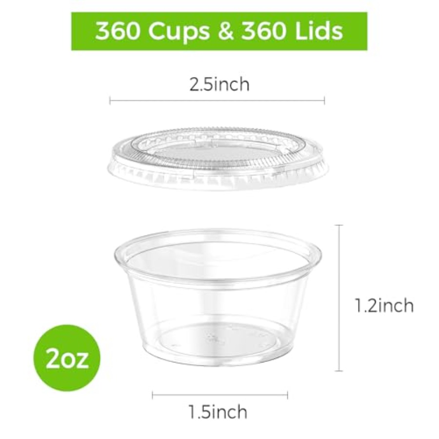 360 Set Jello Shot Cups with L - Sauce Dipping Cup ulasan dan harga