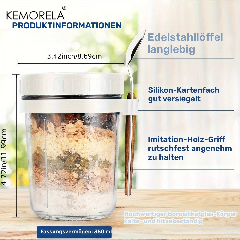 2pc Overnight Oatmeal Cup with - Meal Prep Oatmeal Jars ulasan dan harga