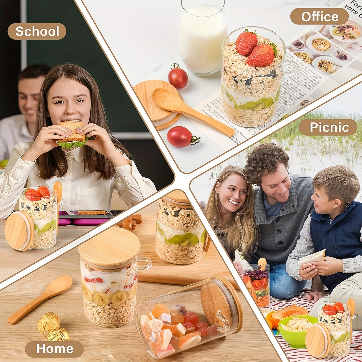 Set of 4 Or 8pcs of 16Oz Glass - Meal Prep Oatmeal Jars ulasan dan harga