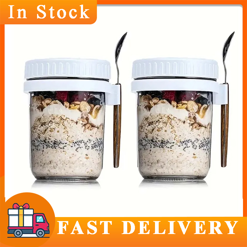 Overnight Oats Container with  - Meal Prep Oatmeal Jars ulasan dan harga