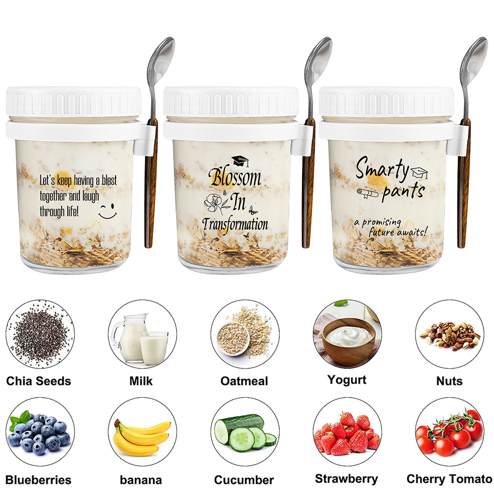 Milk Cereal Fruit Oatmeal Jars - Meal Prep Oatmeal Jars ulasan dan harga
