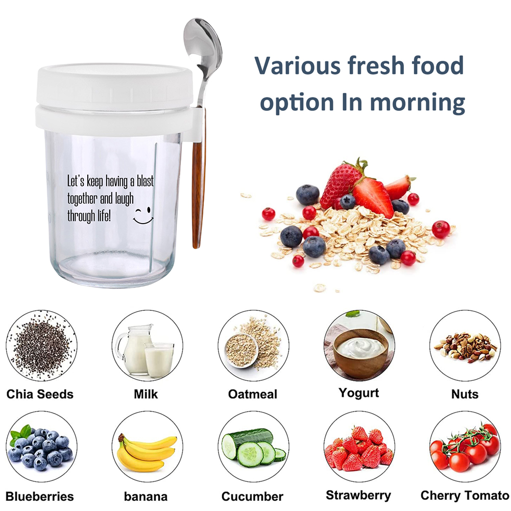 Milk Cereal Fruit Oatmeal Jars - Meal Prep Oatmeal Jars ulasan dan harga