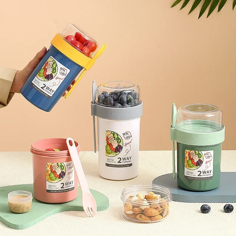 Portable Salad Cups Container  - Meal Prep Oatmeal Jars ulasan dan harga