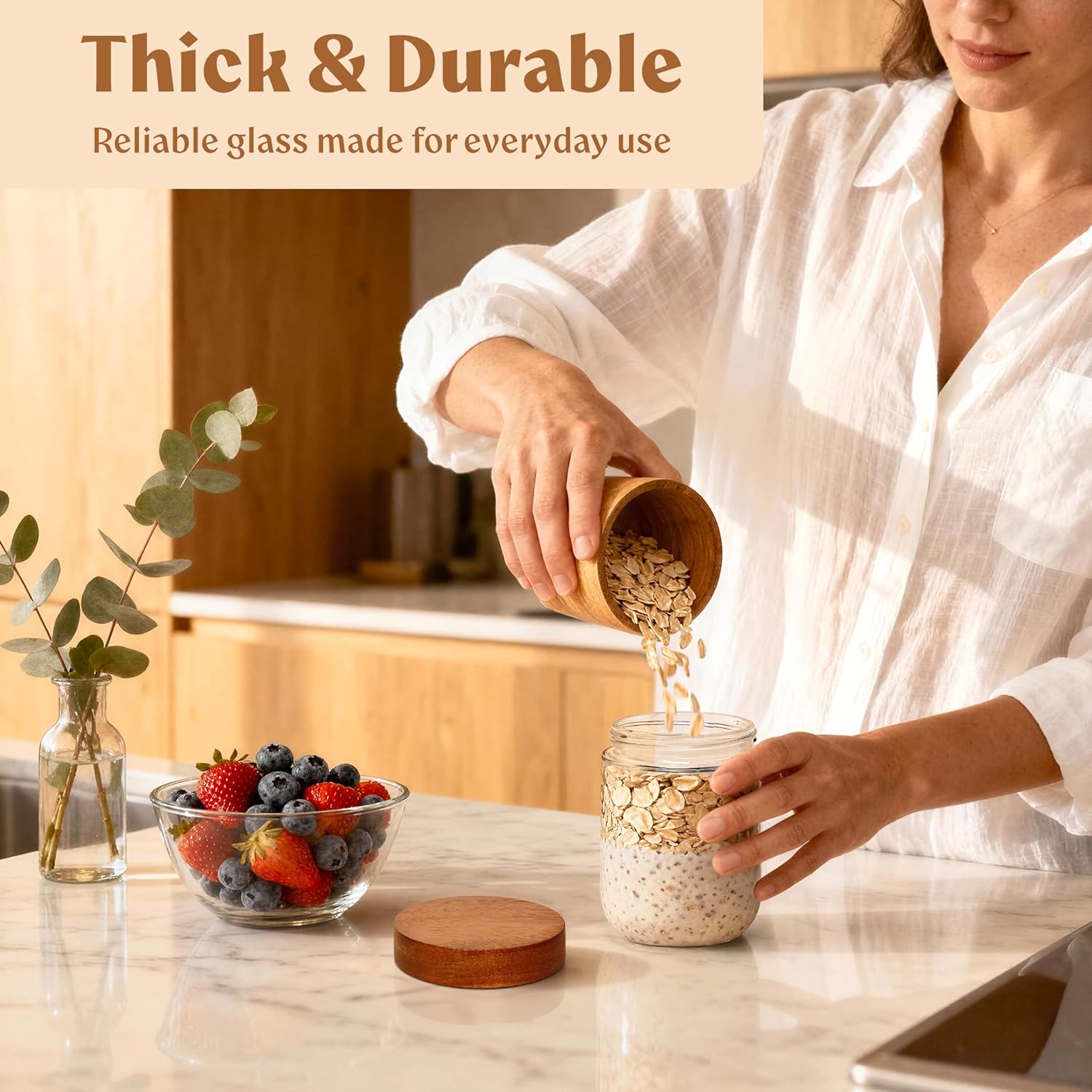 Overnight Oats Containers with - Meal Prep Oatmeal Jars ulasan dan harga