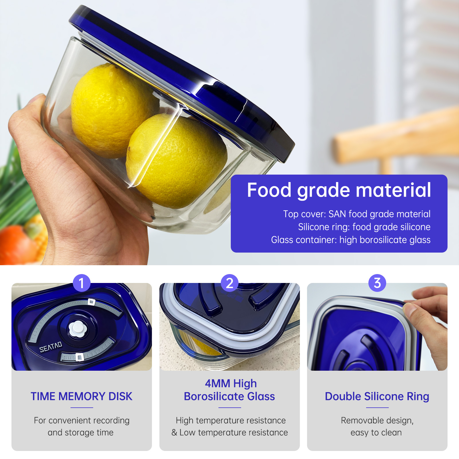 SEATAO Glass Food Storage Cont - Meal Prep Ideas ulasan dan harga