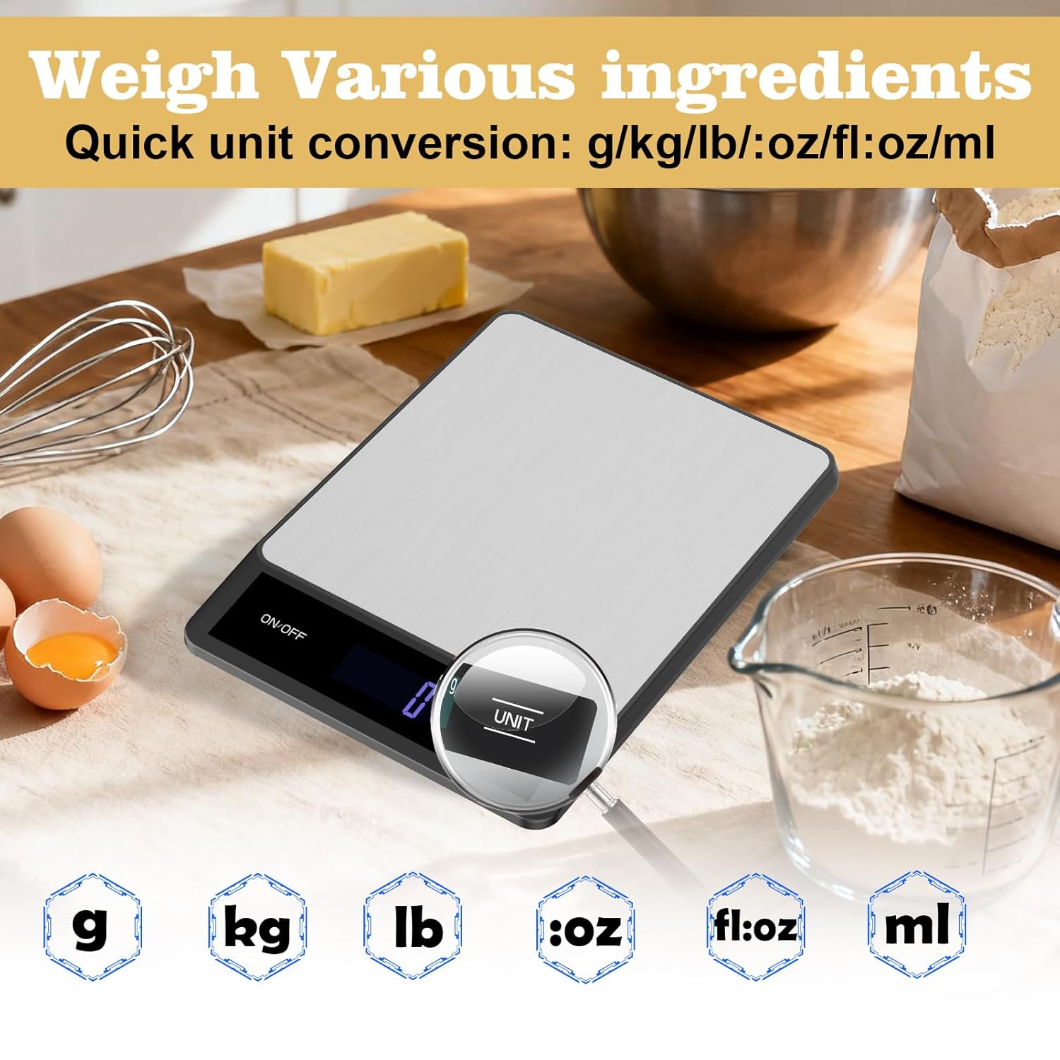 33lb Kitchen Digital Scale wit - Meal Prep Keto ulasan dan harga