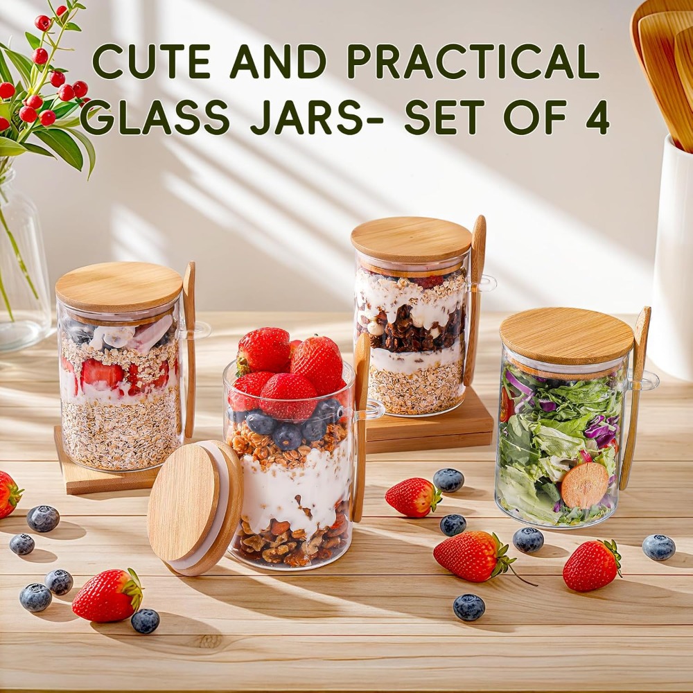 16oz Overnight Oats Containers - Meal Prep Oatmeal Jars ulasan dan harga